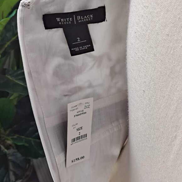 WHMB Size 2 Black And White Fit and Flare Dress Wide Straps Defined Waist NWT - Picture 13 of 16